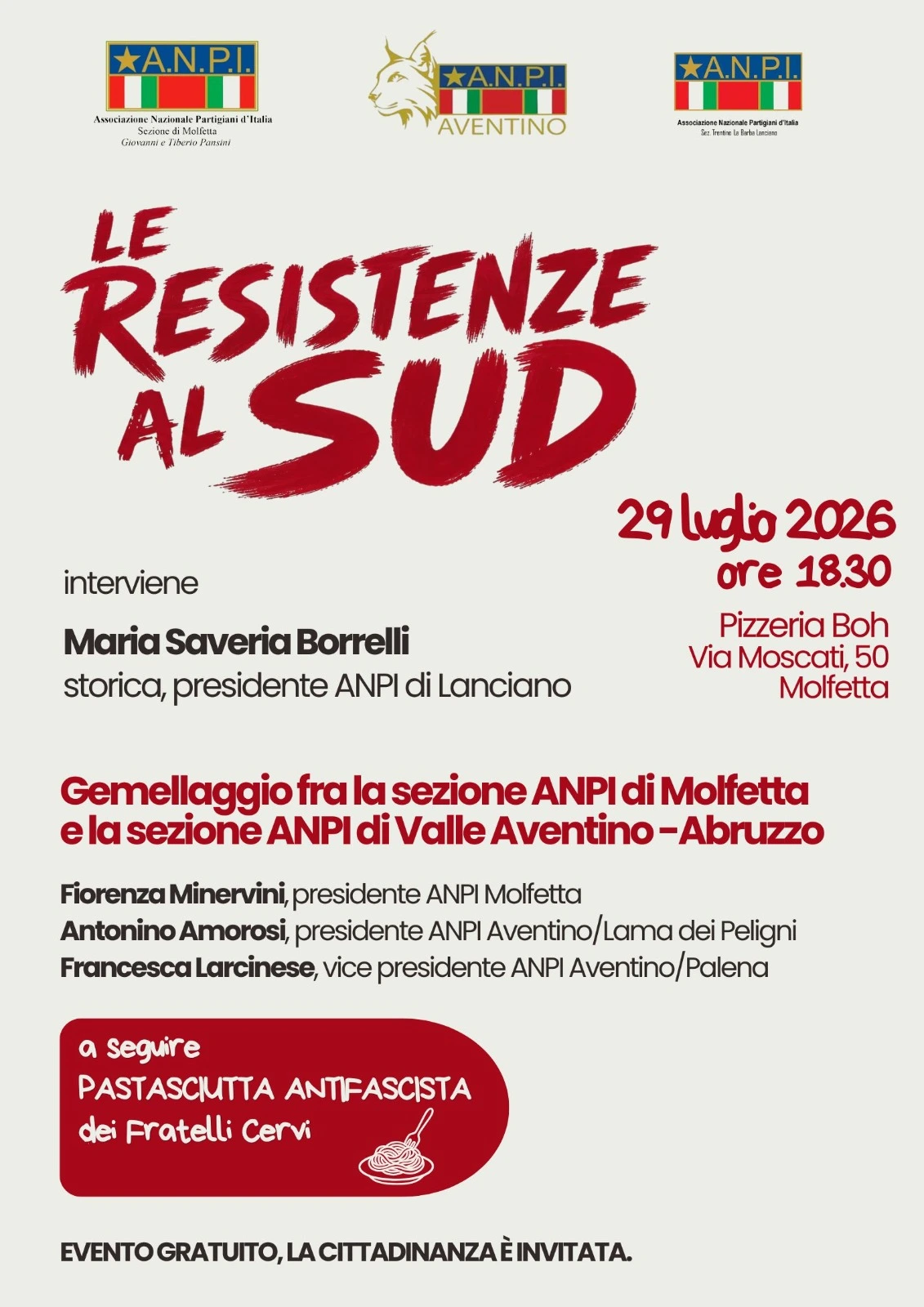 Gemellaggio con ANPI di Valle Aventino