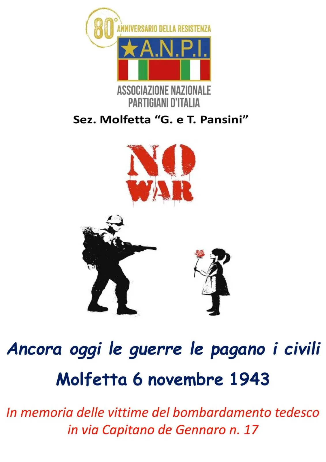 L’ANPI RICORDA LE VITTIME DEL BOMBARDAMENTO IN VIA CAP. DE GENNARO 17